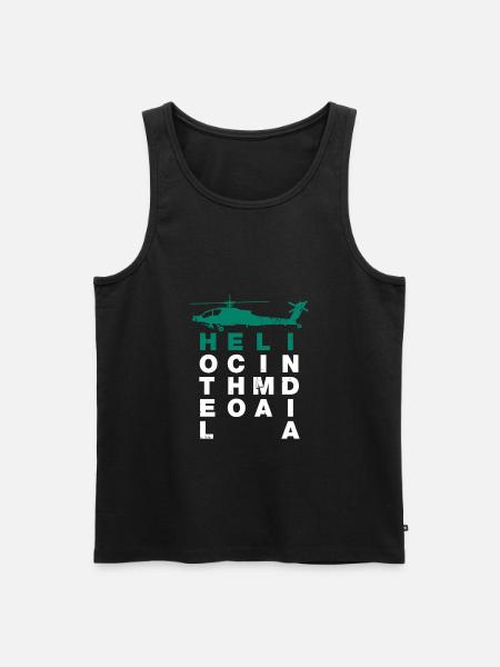 Heli helicopter helicopter pilot flying - Men's Premium Organic Tank Top - black
