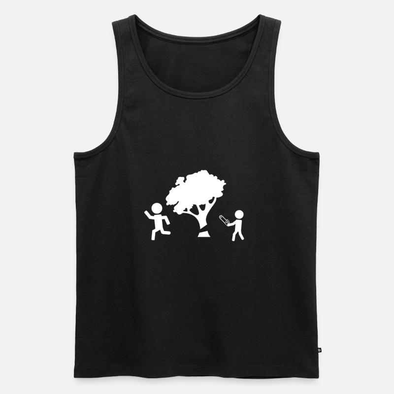 Holzfäller - Männer Premium Bio Tank Top - Schwarz