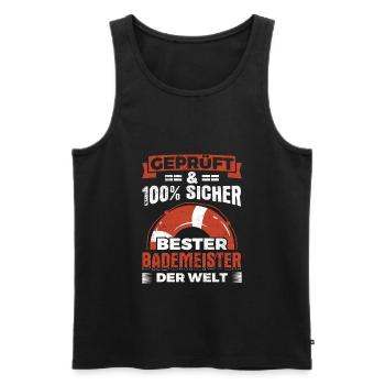 Bester Bademeister Der Welt Rettungsschwimmer - Männer Premium Bio Tank Top - Schwarz - Vorne - Michal (187cm)