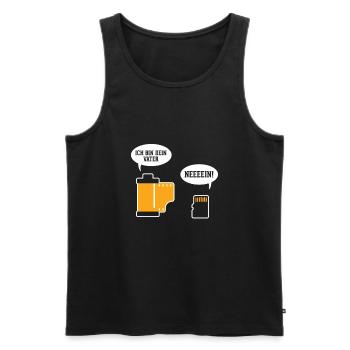 Bin Dein Vater Fotografie Fotograf Kamera - Männer Premium Bio Tank Top - Schwarz - Vorne - AI Model Male 178 light (178cm)