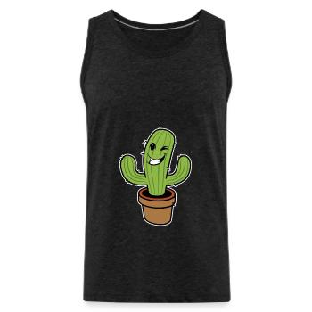 cactus - Men's Premium Organic Tank Top - charcoal grey - Front - Alexander (188cm)