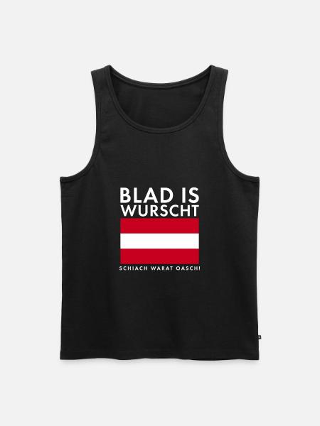 Blad Is Wurscht Österreich Österreicher Wandern - Männer Premium Bio Tank Top - Schwarz
