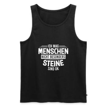 Steine Sind Ok Geologe Geologie Forscher - Männer Premium Bio Tank Top - Schwarz - Vorne - Michal (187cm)