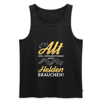 Chorale Chorale Alt Helden Sopranos Choristers Church - Débardeur bio Premium Homme - noir - Devant - AI Model Male 178 light (178cm)