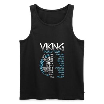 Viking World Tour Wikinger Nordische Mythologie - Männer Premium Bio Tank Top - Schwarz - Vorne - Michal (187cm)