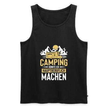 Camping Je pourrais faire des caravanes mon métier principal - Débardeur bio Premium Homme - noir - Devant - Michal (187cm)