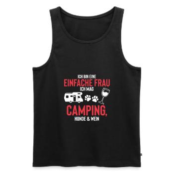 Einfach Frau Mag Camping Hunde Wein Camper - Männer Premium Bio Tank Top - Schwarz - Vorne - Michal (187cm)