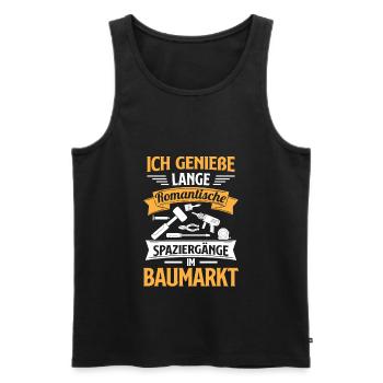 Lange Romantische Spaziergänge Im Baumarkt - Männer Premium Bio Tank Top - Schwarz - Vorne - Michal (187cm)
