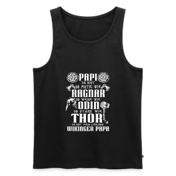 Lieblings Wikinger Papa Nordische Mythologie - Männer Premium Bio Tank Top - Schwarz - Vorne - Michal (187cm)