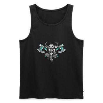 Wikinger - Männer Premium Bio Tank Top - Schwarz - Vorne - Michal (187cm)