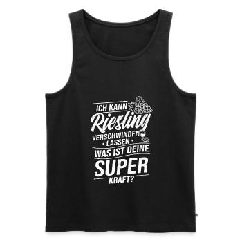 Riesling Wein - Männer Premium Bio Tank Top - Schwarz - Vorne - Michal (187cm)