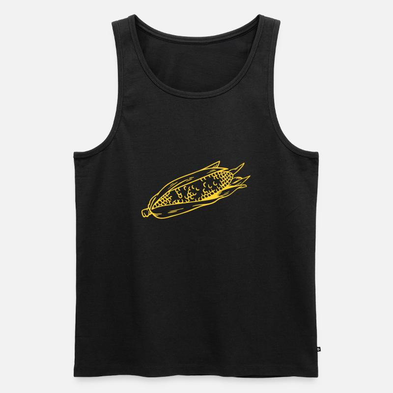 Corn - Men's Premium Organic Tank Top - black