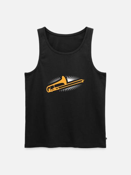 trombone - Men's Premium Organic Tank Top - black