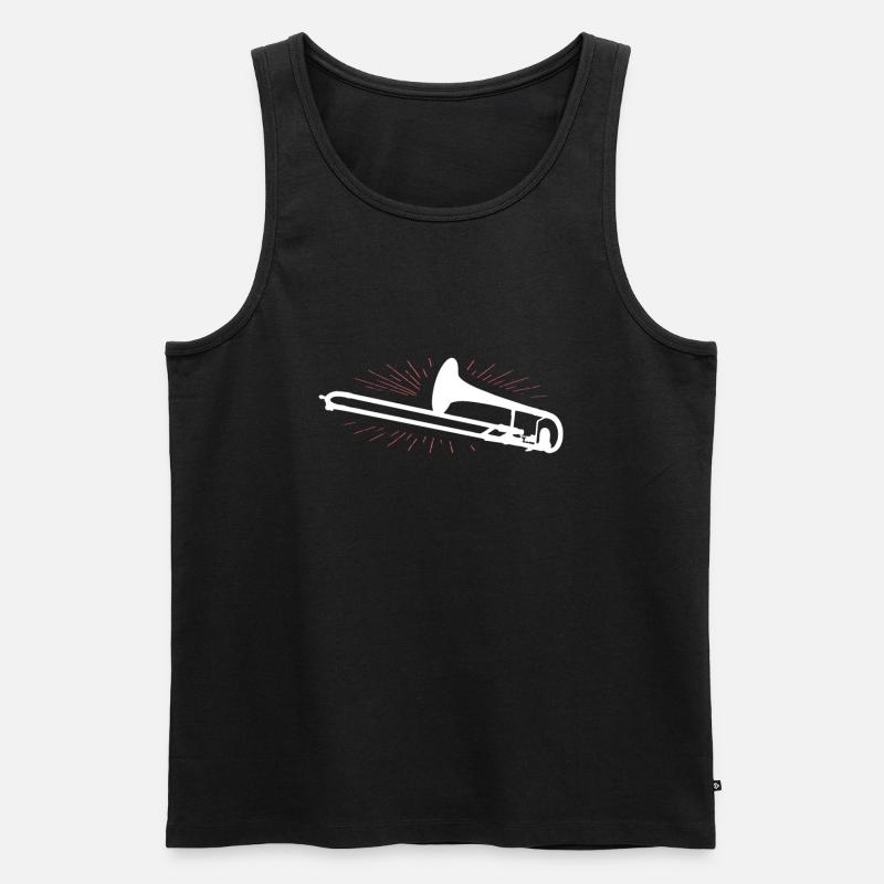trombone - Men's Premium Organic Tank Top - black
