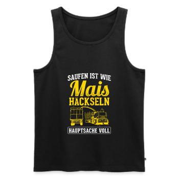 Mais Bauer - Männer Premium Bio Tank Top - Schwarz - Vorne - AI Model Male 178 light (178cm)