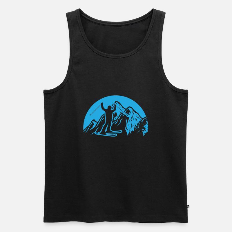 Ski - Männer Premium Bio Tank Top - Schwarz