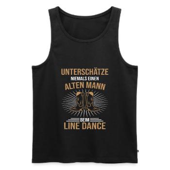 Line Linedance - Men's Premium Organic Tank Top - black - Front - AI Model Male 178 light (178cm)