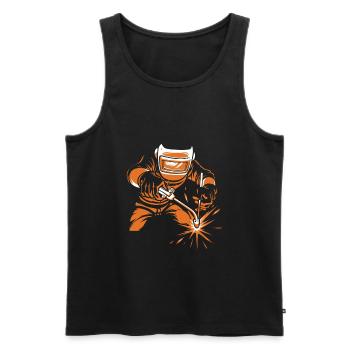 Welder - Men's Premium Organic Tank Top - black - Front - Michal (187cm)
