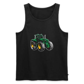 tracteur - Débardeur bio Premium Homme - noir - Devant - Michal (187cm)