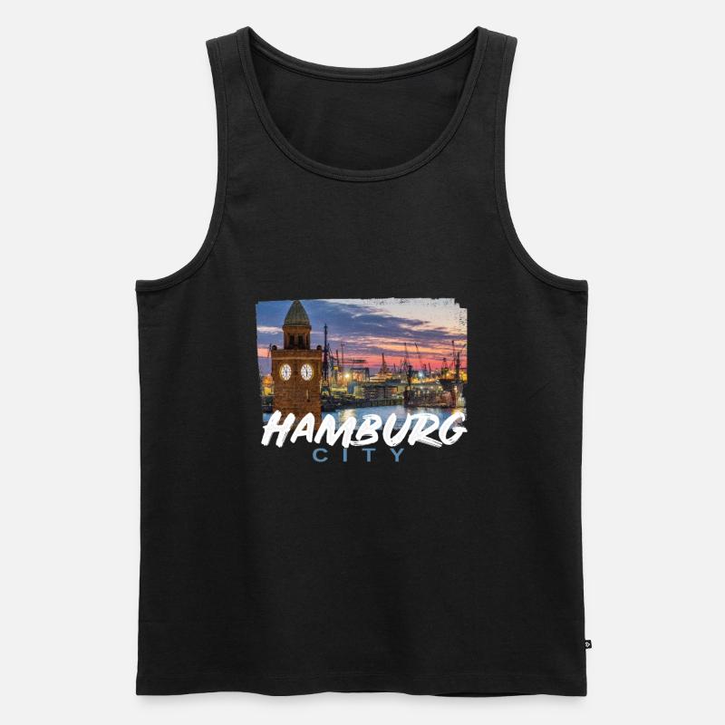 Hamburg - Männer Premium Bio Tank Top - Schwarz