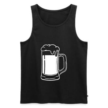 Boire de la bière alcoolisée - Débardeur bio Premium Homme - noir - Devant - Michal (187cm)