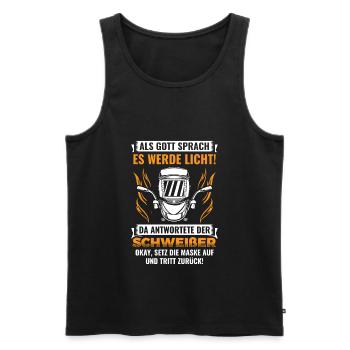 Schweißer Schweissen - Männer Premium Bio Tank Top - Schwarz - Vorne - Michal (187cm)