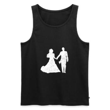 Mariée de mariage de mariage - Débardeur bio Premium Homme - noir - Devant - Michal (187cm)