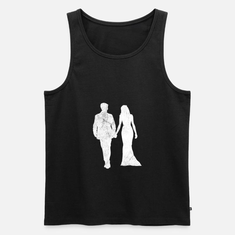 Hochzeit Heirat - Männer Premium Bio Tank Top - Schwarz