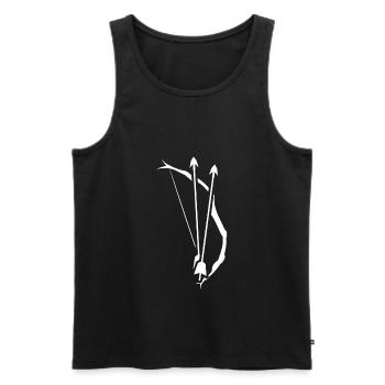 Tir à l'arc - Débardeur bio Premium Homme - noir - Devant - AI Model Male 178 light (178cm)