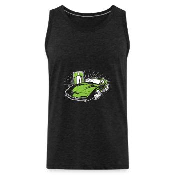 electric car - Men's Premium Organic Tank Top - charcoal grey - Front - Alexander (188cm)