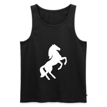 Chevaux équitation cavalière - Débardeur bio Premium Homme - noir - Devant - Michal (187cm)
