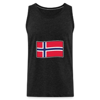 Norway - Men's Premium Organic Tank Top - charcoal grey - Front - Alexander (188cm)
