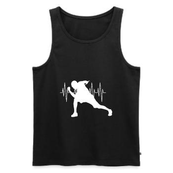 Fitness Gym - Men's Premium Organic Tank Top - black - Front - Michal (187cm)
