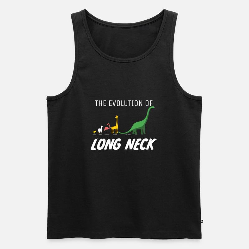 Evolution Langhals Giraffe Dinosaurier Flamingo - Männer Premium Bio Tank Top - Schwarz