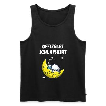 witziges Schaf auf dem Mond am schlafen nachthemd - Männer Premium Bio Tank Top - Schwarz - Vorne - Michal (187cm)