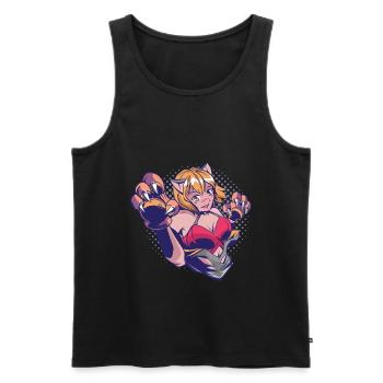 Hentai Manga Anime Waifu japanese ahegao sexy girl - Men's Premium Organic Tank Top - black - Front - AI Model Male 178 light (178cm)