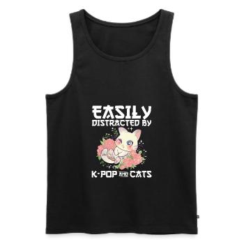 K-Pop Katzen Sprüche | Koreanischer Pop Geschenke - Männer Premium Bio Tank Top - Schwarz - Vorne - Michal (187cm)