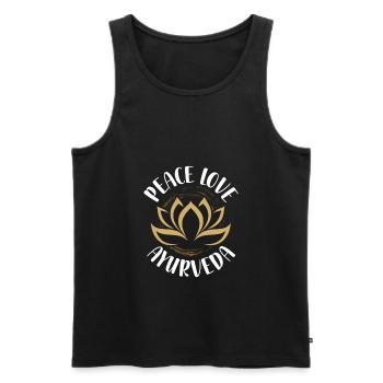 Ayurveda Massagen Geschenke | Ayurweda Hinduismus - Männer Premium Bio Tank Top - Schwarz - Vorne - Michal (187cm)