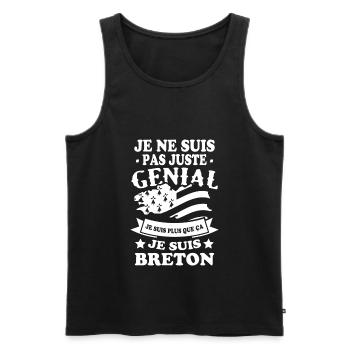 Je suis Breton - Débardeur bio Premium Homme - noir - Devant - Michal (187cm)