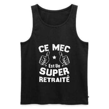 Ce mec est un super retraité - Débardeur bio Premium Homme - noir - Devant - Michal (187cm)
