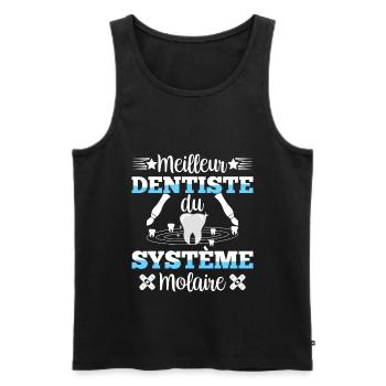 Dentiste Meilleur Dentiste Orthodontiste Collègue - Débardeur bio Premium Homme - noir - Devant - Michal (187cm)