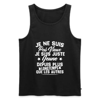 Je ne suis pas vieux je suis juste jeune - Débardeur bio Premium Homme - noir - Devant - Michal (187cm)