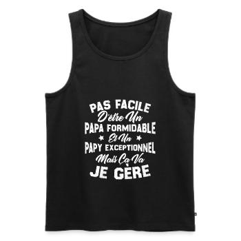 Un papa formidable et un papy exceptionnel - Débardeur bio Premium Homme - noir - Devant - AI Model Male 178 light (178cm)