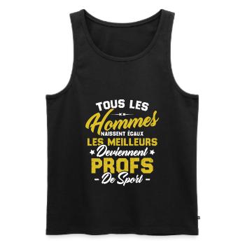 Les meilleurs hommes deviennent profs de sport - Débardeur bio Premium Homme - noir - Devant - Michal (187cm)