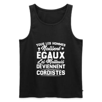 Les Meilleurs Hommes Deviennent Cordistes - Débardeur bio Premium Homme - noir - Devant - AI Model Male 178 light (178cm)