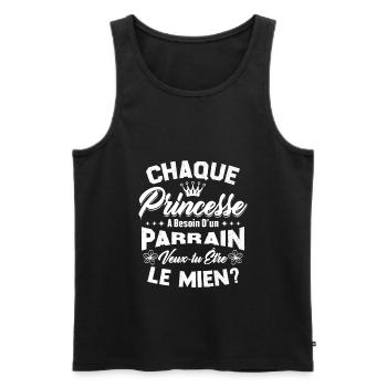 chaque princesse a besoin d'un parrain - Débardeur bio Premium Homme - noir - Devant - Michal (187cm)