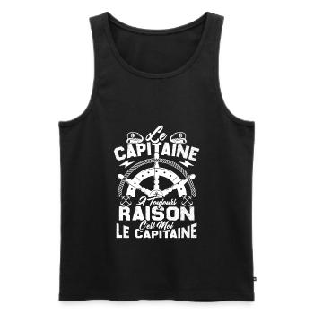 Le Capitaine A Toujours Raison C'est Moi Capitaine - Débardeur bio Premium Homme - noir - Devant - AI Model Male 178 light (178cm)