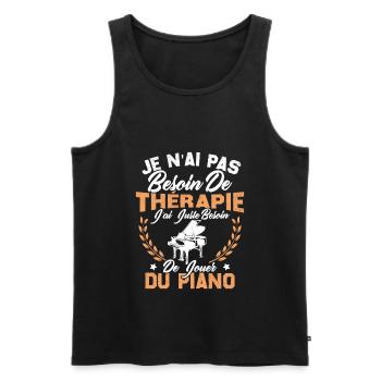J'ai Juste Besoin De Jouer Du Piano Humour Cadeau - Débardeur bio Premium Homme - noir - Devant - Michal (187cm)