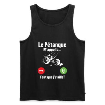 La pétanque M'appelle - Débardeur bio Premium Homme - noir - Devant - Michal (187cm)