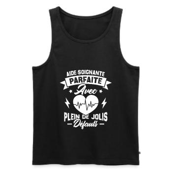 Aide soignante parfaite, Cadeau Aide soignante - Débardeur bio Premium Homme - noir - Devant - Michal (187cm)